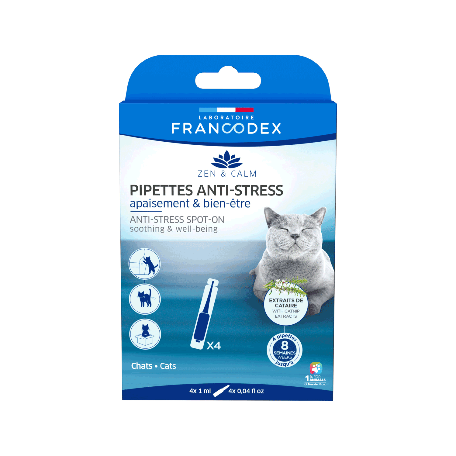 Francodex Anti-Stress Spot-On Cat - 4 x 1 ml