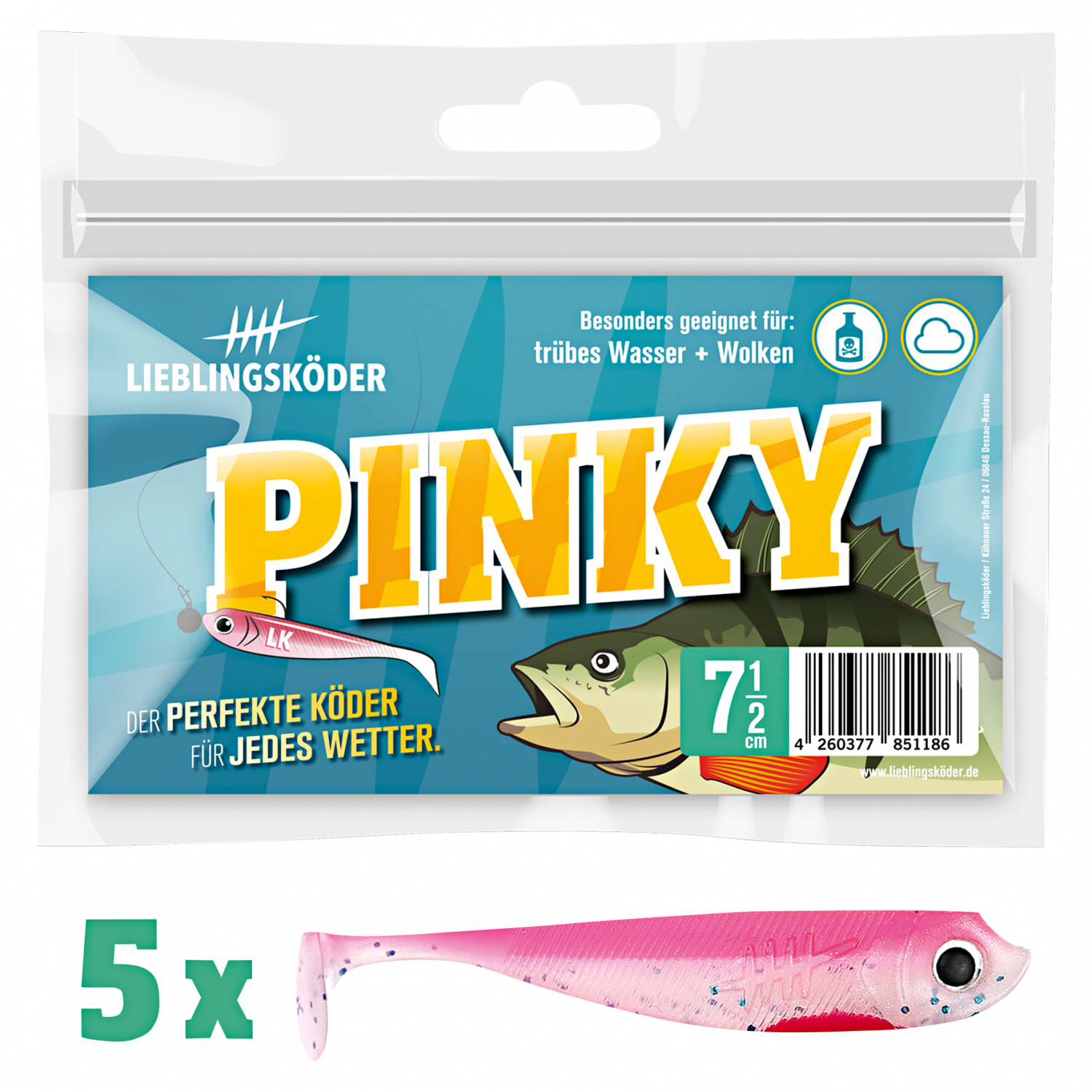 Lieblingsköder Shad Perch Bait (7.5 cm, Pinky)