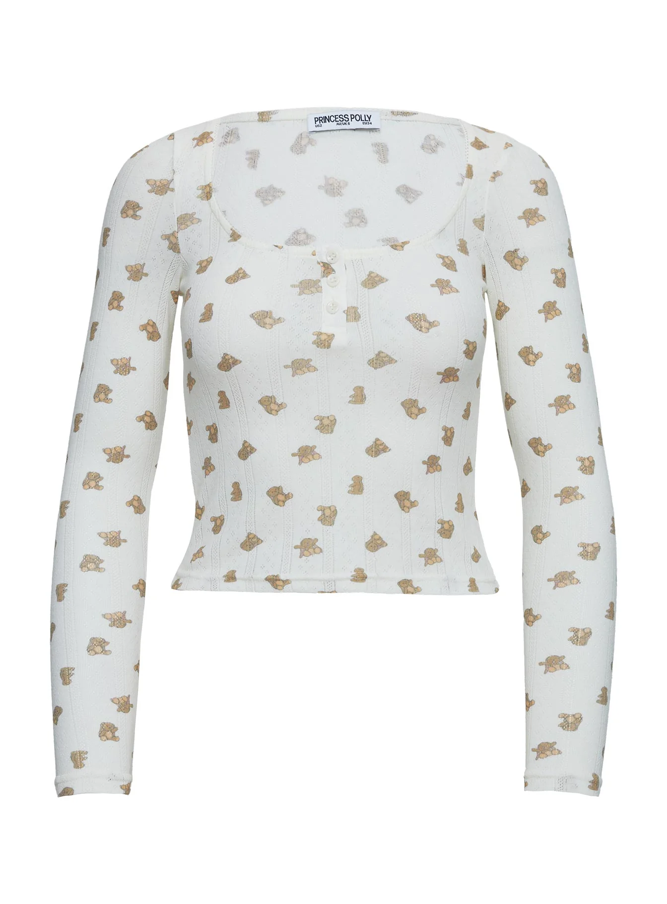 Sleepytea Pointelle Sleep Long Sleeve Top Multi