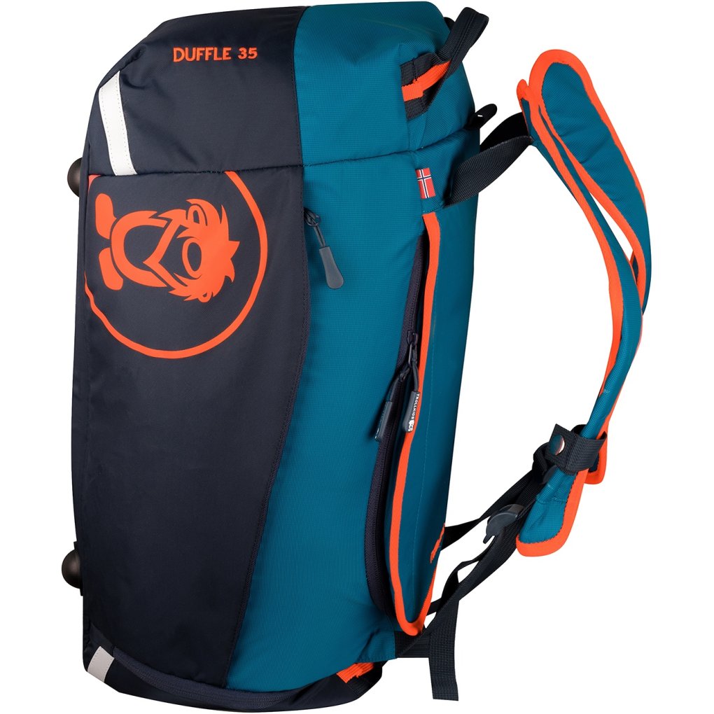 Trollkids Duffle Bag 35L Kids - Atlantic Blue/Dark Navy/Glow Orange