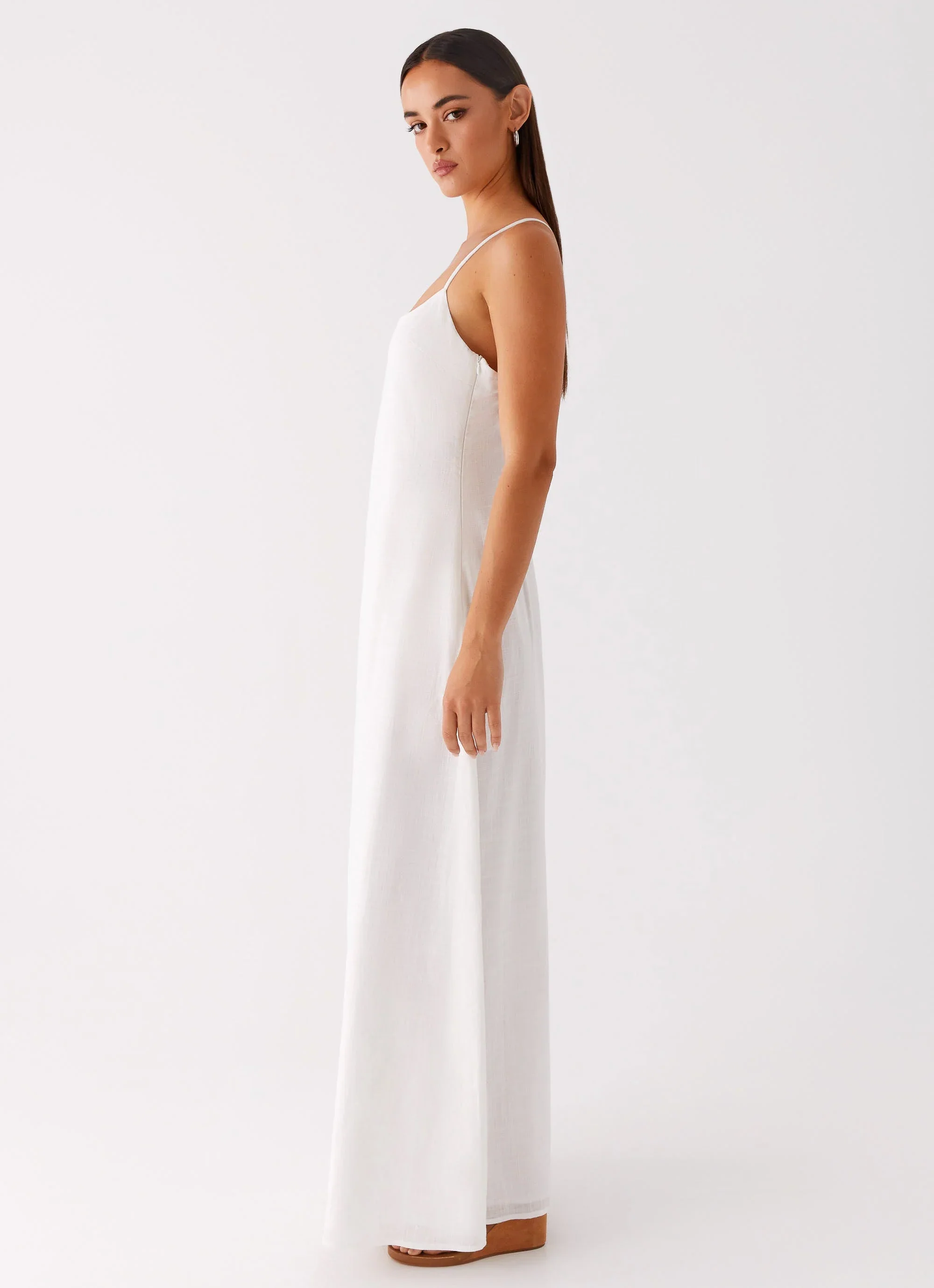 Madeleine Scoop Neck Maxi Dress - Off White