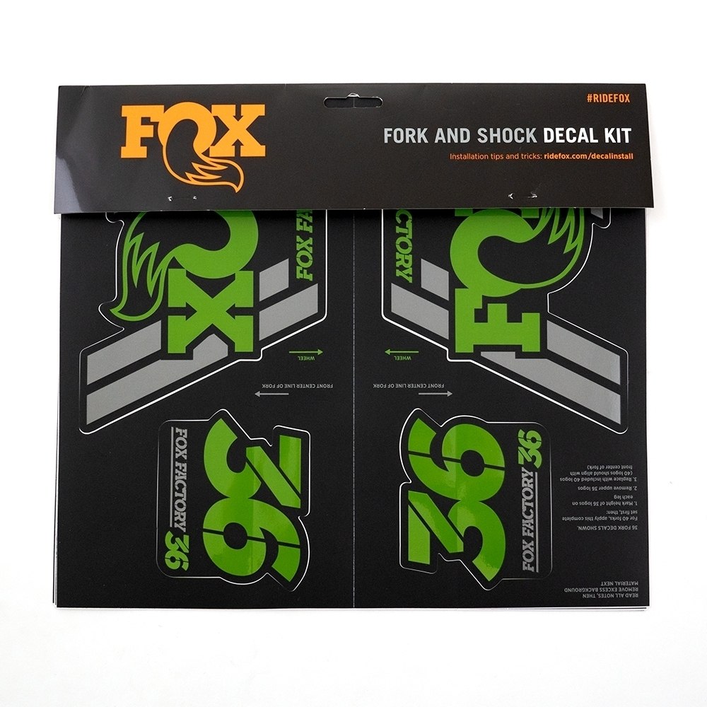 FOX Decal Kit 2019 AM Heritage for Suspension Fork and Rear Shock - green