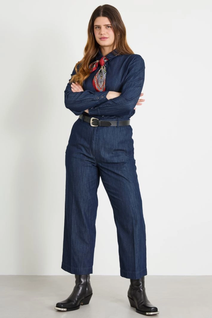 Lightweight denim shirt - BLUE