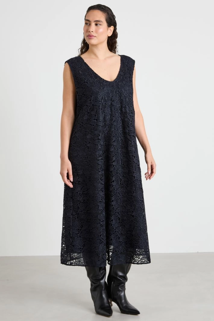Lurex lace dress - NIGHT BLUE