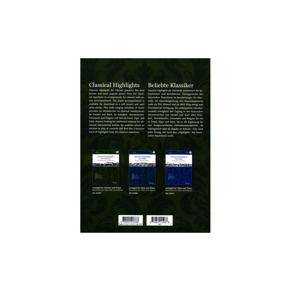 Schott Classical Highlights Clarinet – Thomann Ireland