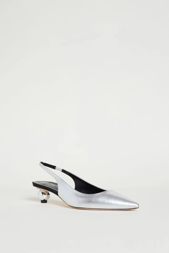 Boule heel slingbacks - SILVER