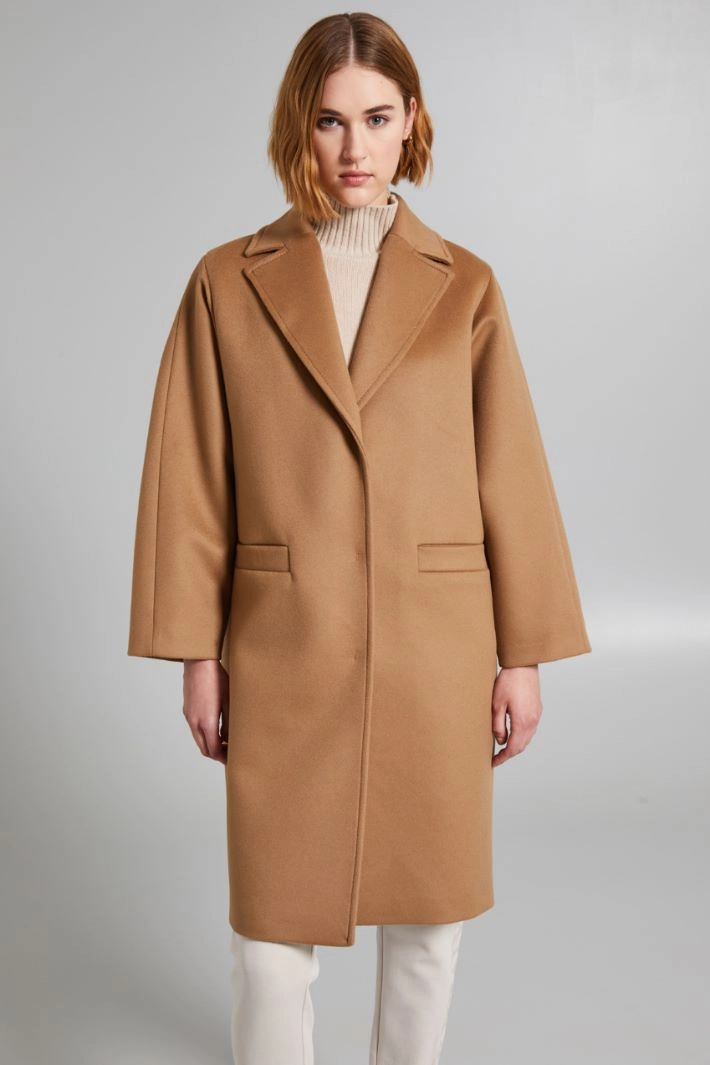 Oversized pure wool coat - CAMEL