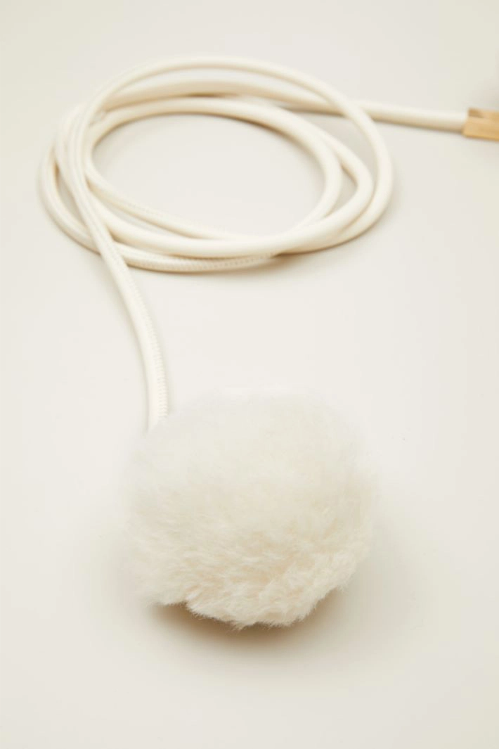 Tubular belt with pompom - MILK