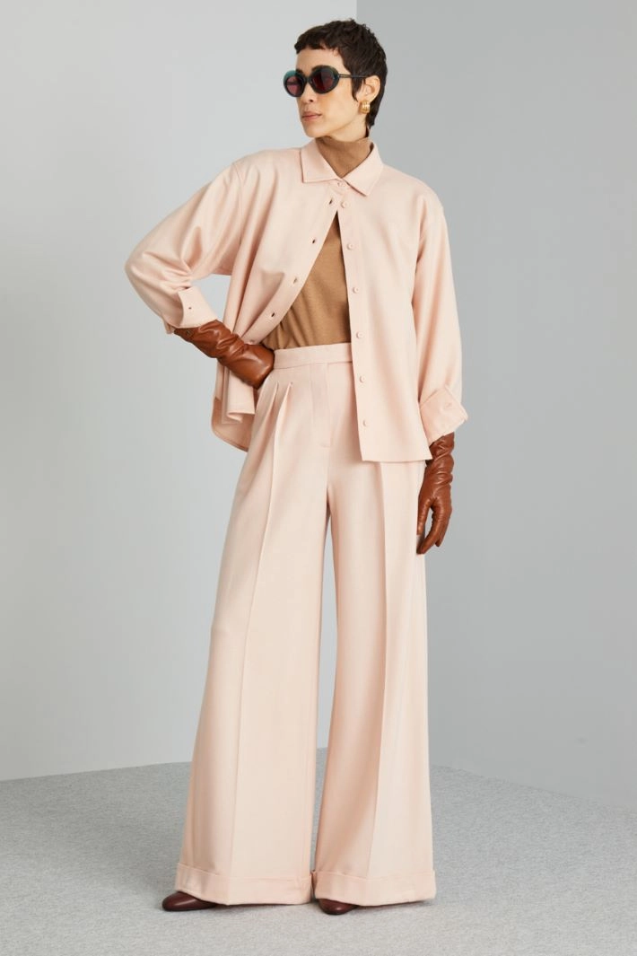 Wool shirt jacket - PASTEL PINK