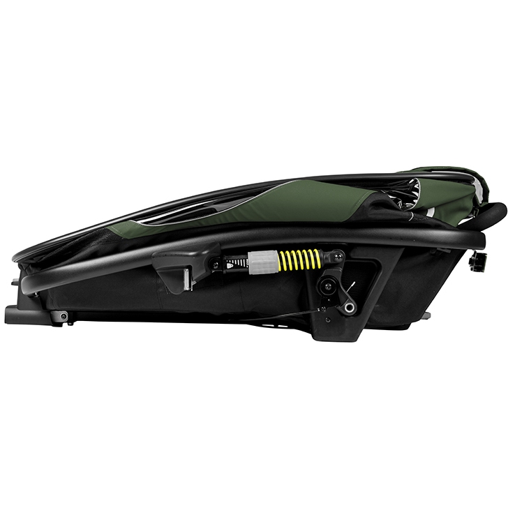 Hamax Outback One Bike Trailer for 1 Kid - Incl. Drawbar and Buggy Wheel - green / black