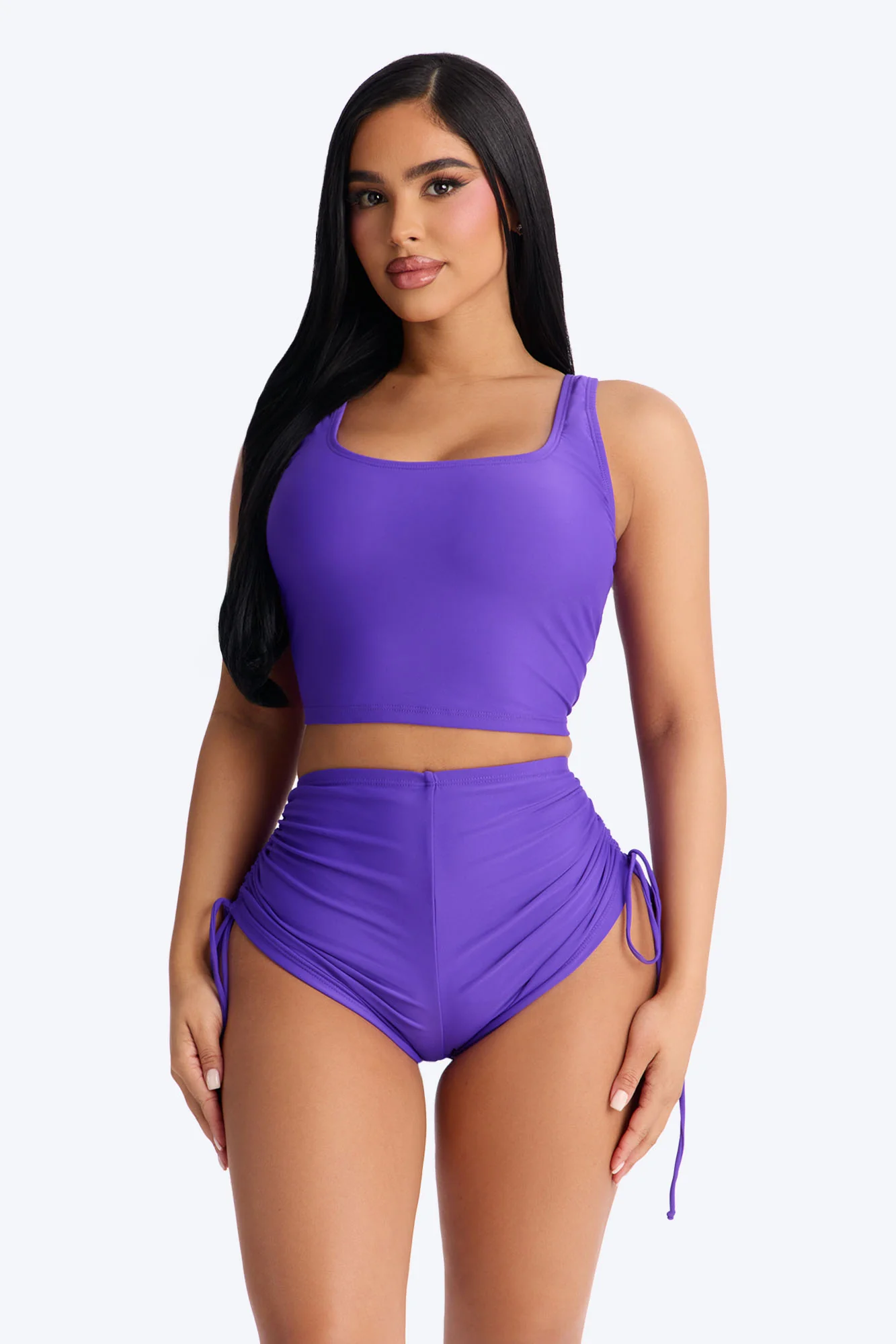 Maui Mix And Match Tank Shirt Bikini Top - Violet