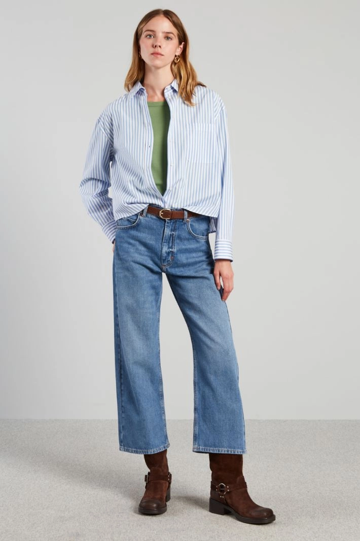 Boxy shirt - PALE BLUE WHITE