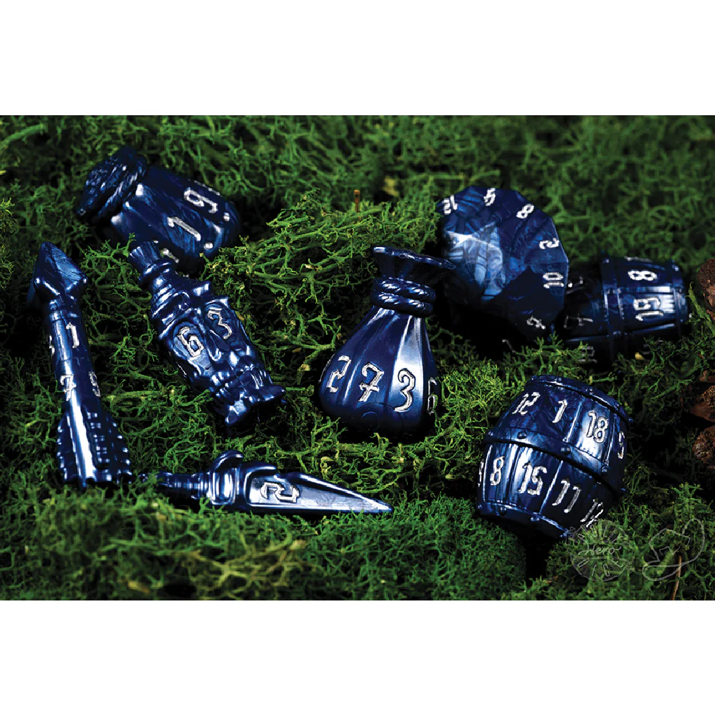 PolyHero Rogue 8 Dice Set Midnight Blue
