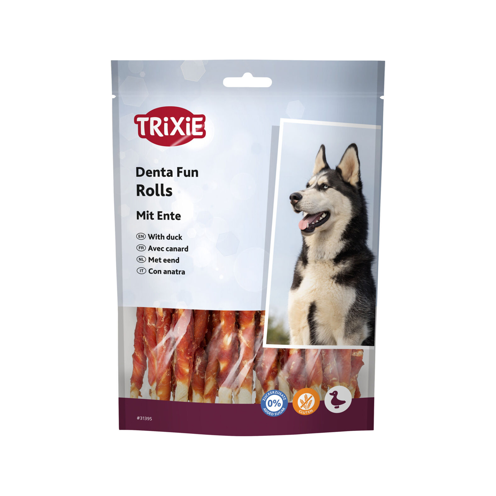 Trixie Denta Fun Duck Chewing Rolls - 12 cm - 30 pieces / 240 g