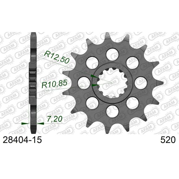 Kit chaine AFAM 520 Type Acier origineRef : AA0402 / KIT104561