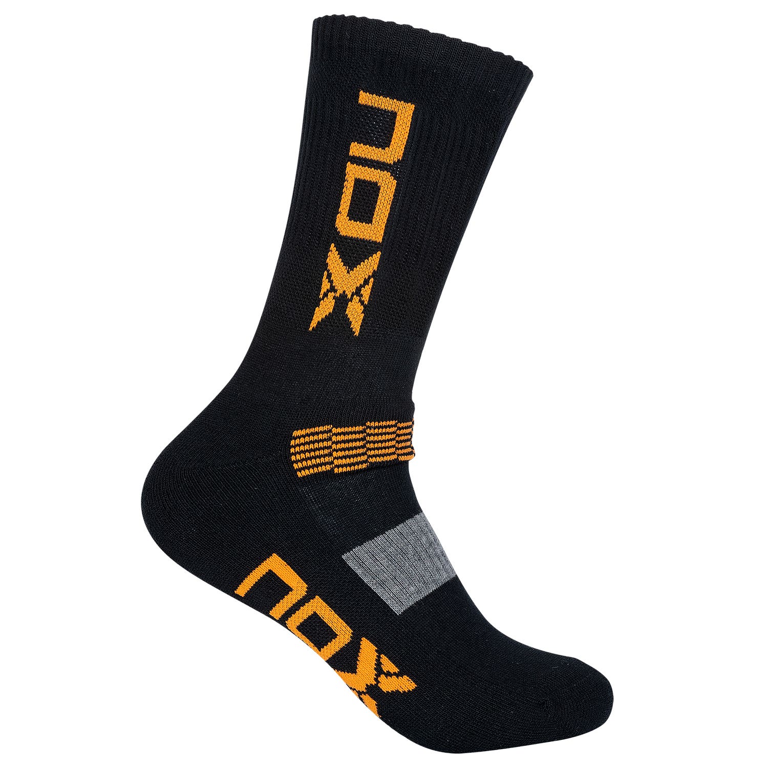 BAG 6 PCS NOX TECHNICAL HALF-ROUND SOCKS BLACK ORANGE VERTICAL LOGO