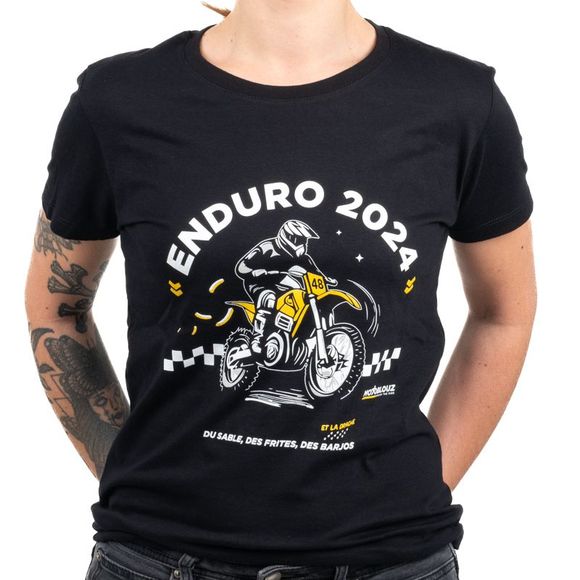 T-Shirt manches courtes Motoblouz ENDURO 2024 FEMME - Noir / JauneRef : MB0390