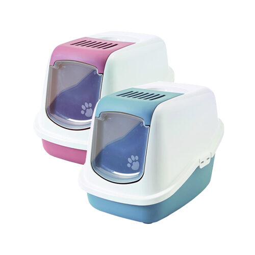 Savic Nestor Earth Litter Box - Blue/White - 56 x 39 x 38,5 cm