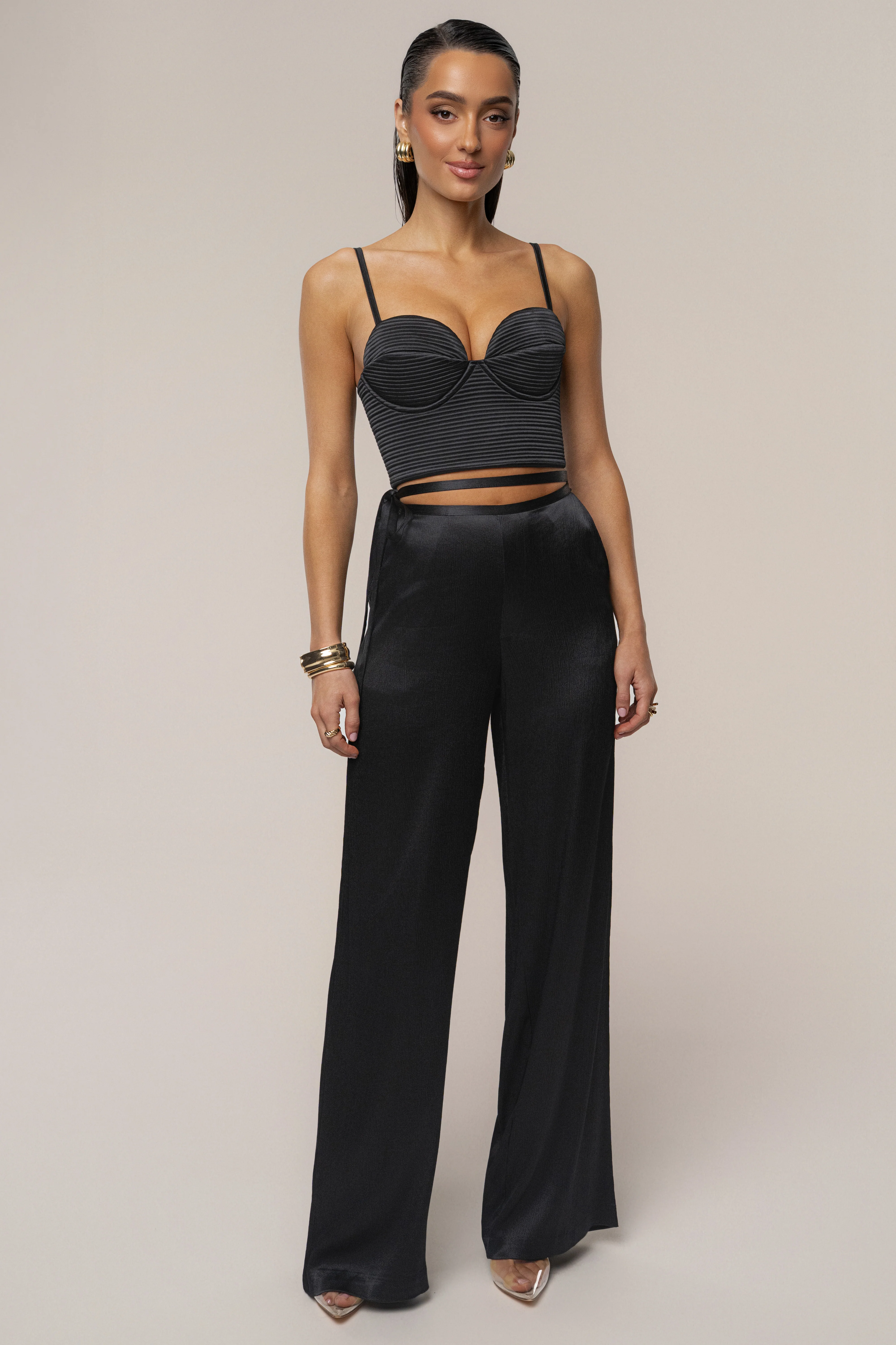 Black Thalia Textured Bustier