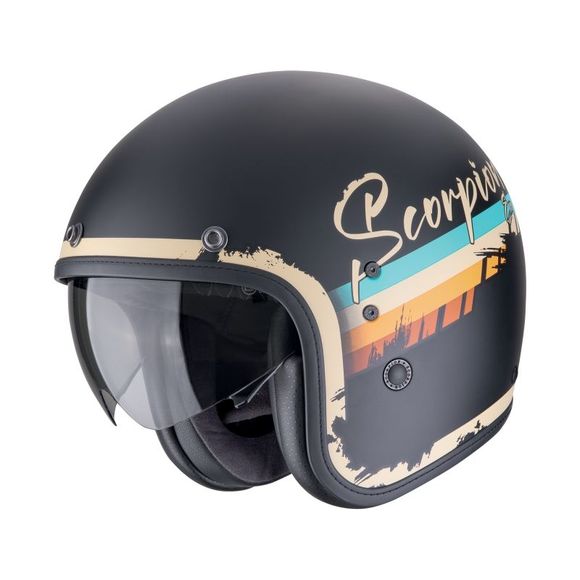 Casque jet Scorpion Exo BELFAST EVO - ADONIS - Noir / BeigeRef : SC1163