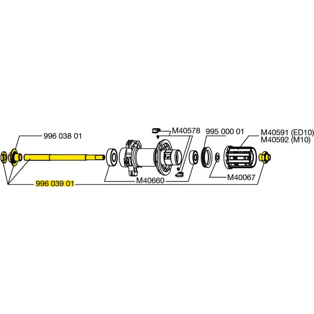 Mavic Rear Wheel Axle for Ksyrium Equipe 2008 - 99603901