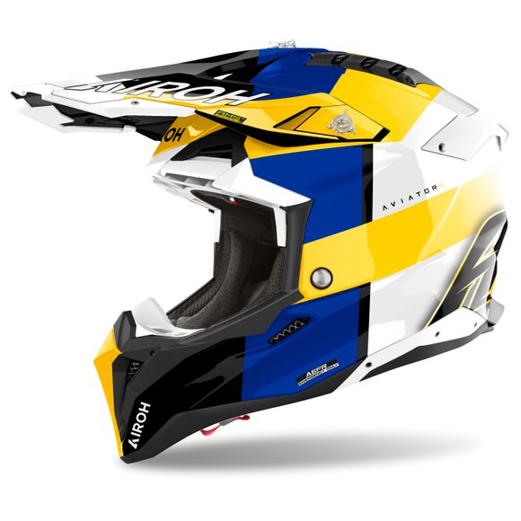 Airoh AVIATOR 3 cross helmet - MONARCH 2025 - Blue / YellowRef: AR1423