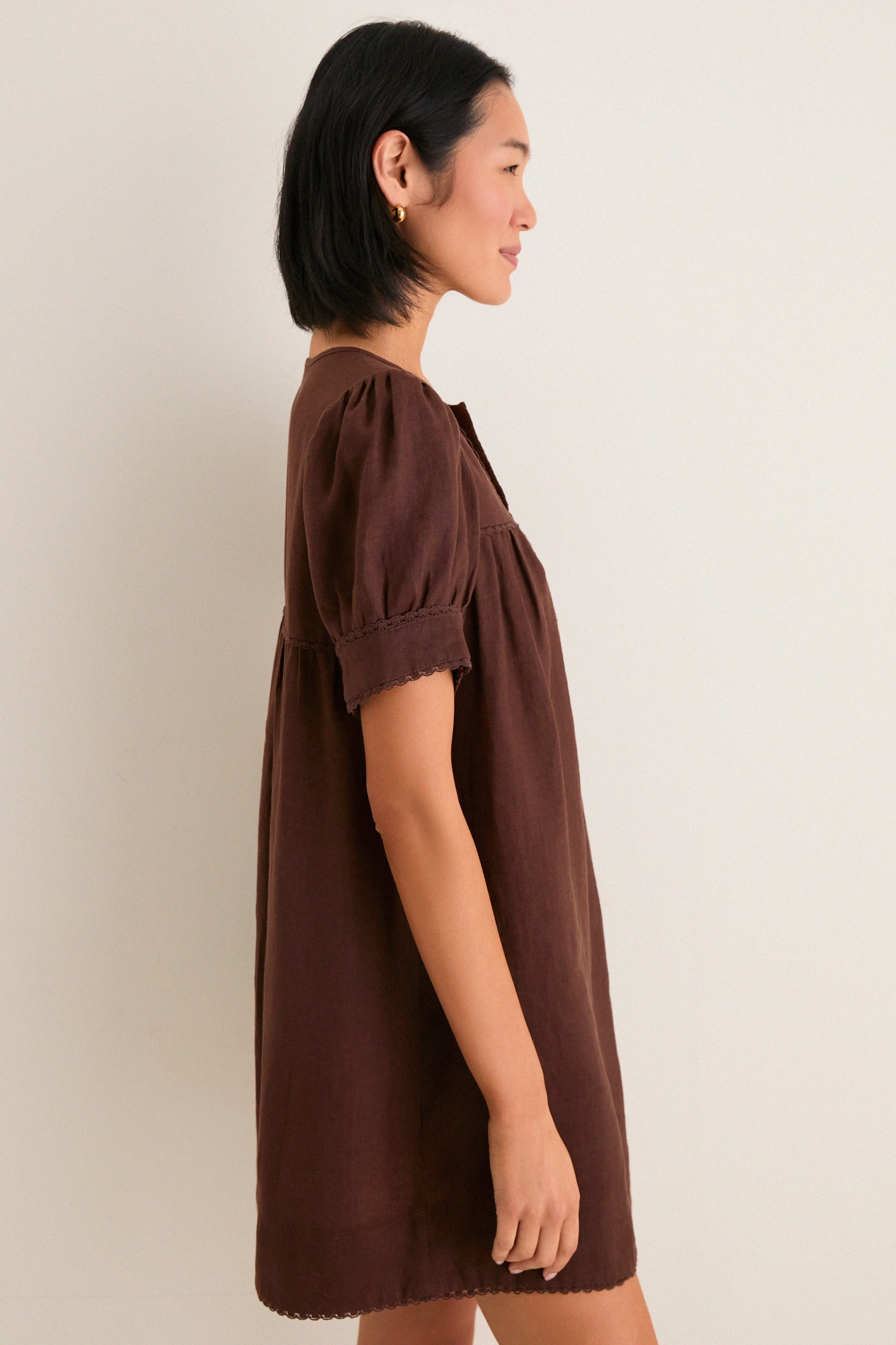Chestnut Linen Bridget Dress