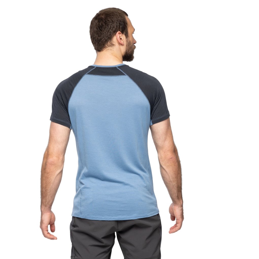 Bergans Y LightLine Merino Tee Men - elemental blue/dark shadow grey