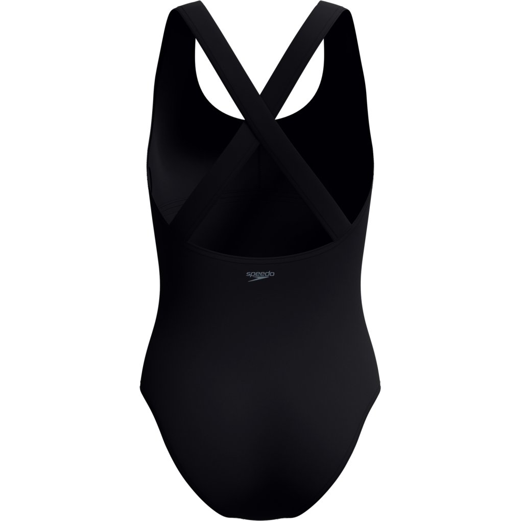 Speedo Solid Scoop Neck Swimsuit Women - anthracite