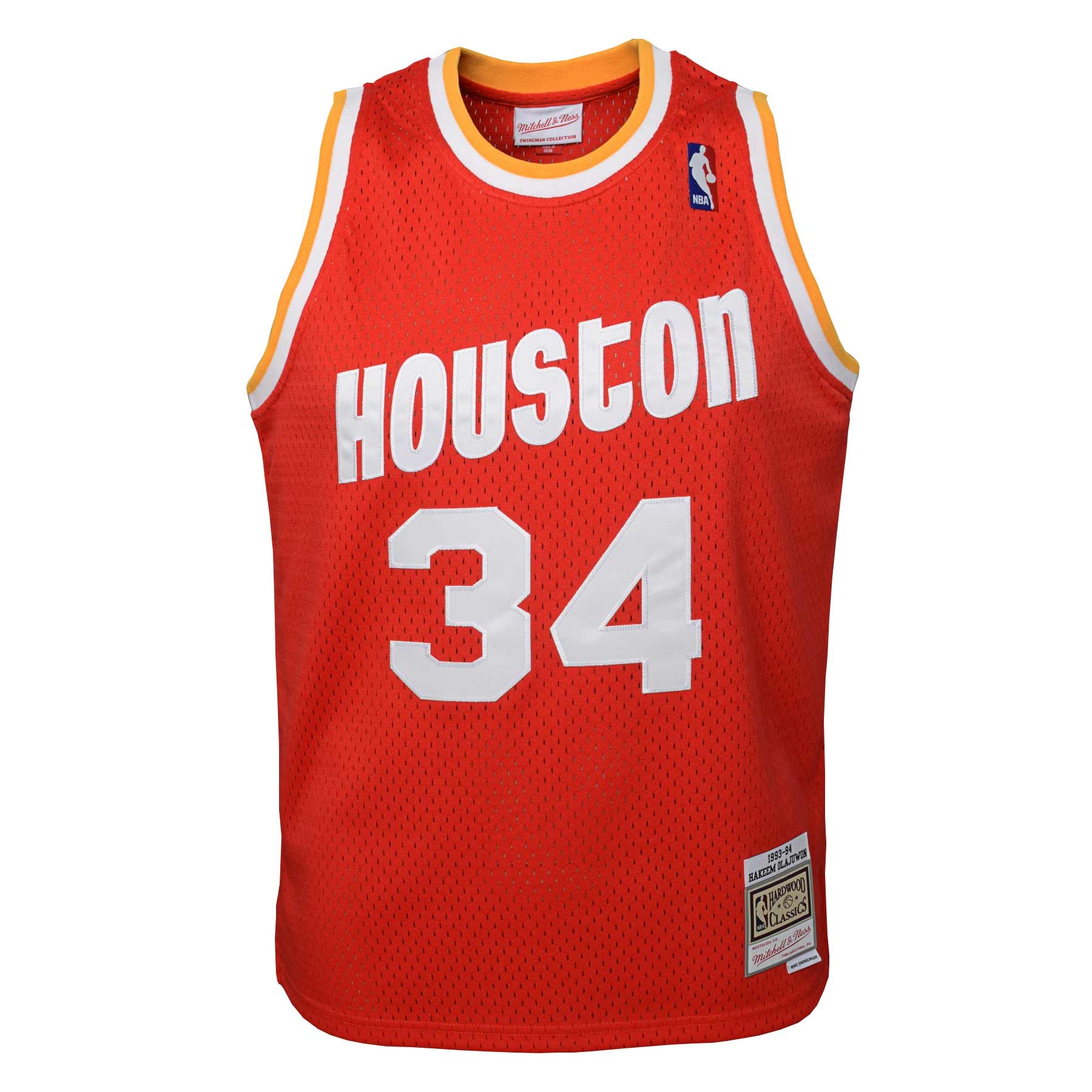 Hakeem Olajuwon #34 Houston Rockets 1993-94 Youth Swingman NBA Jersey Red (YOUTH)