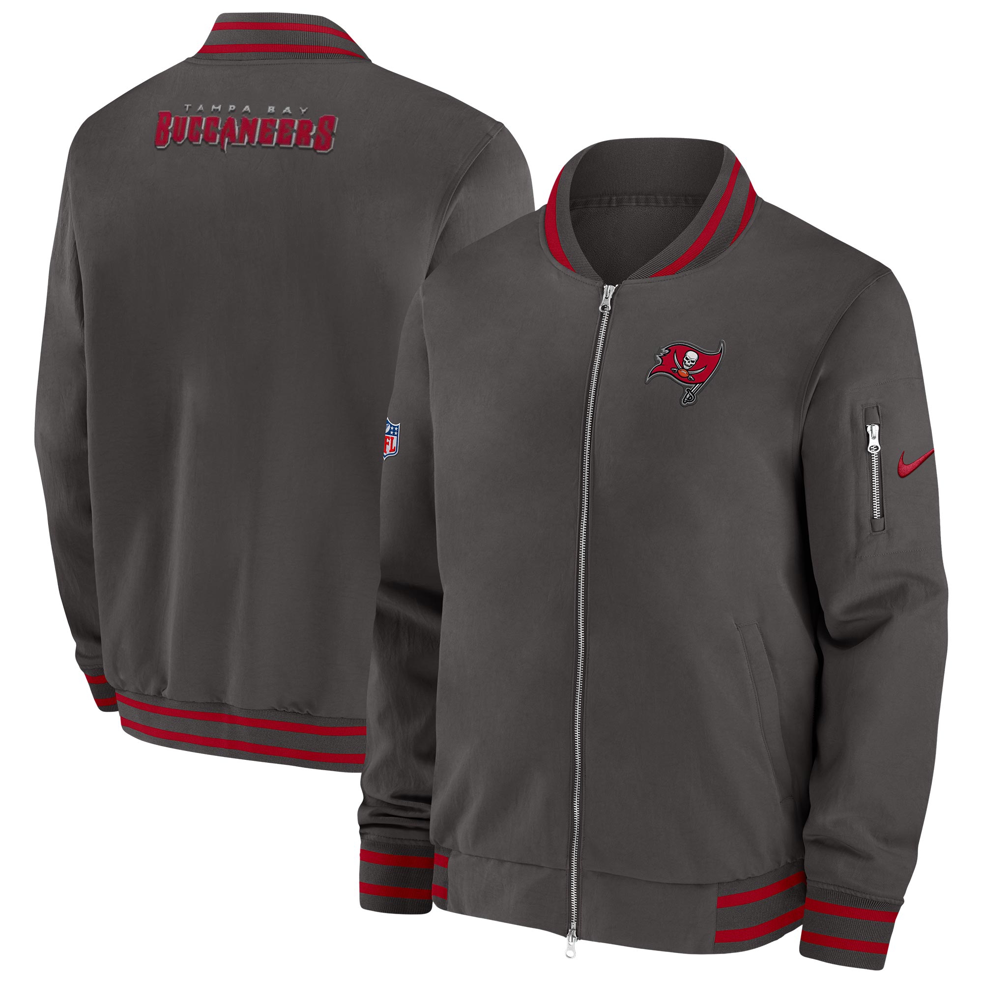 Tampa Bay Buccaneers NFL Sideline Nike Coach Bomber Jacket