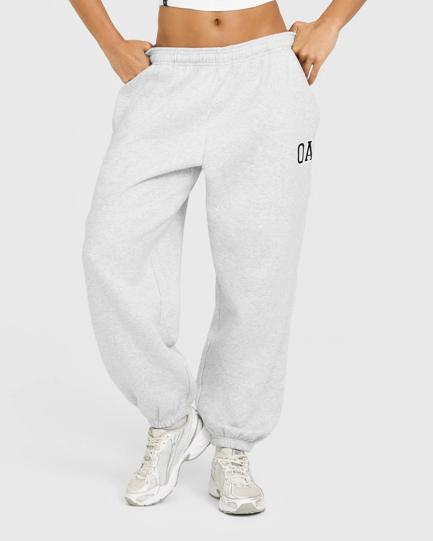 Foundations Oversized Oner Girlfriend Joggers | Light Grey Marl