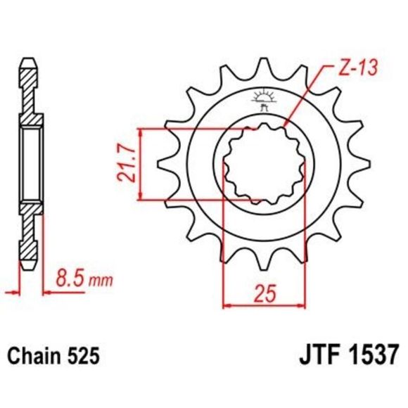 JT. Anti -noise steel 1537 - 525Ref: Jtc01294A / 1074276001
