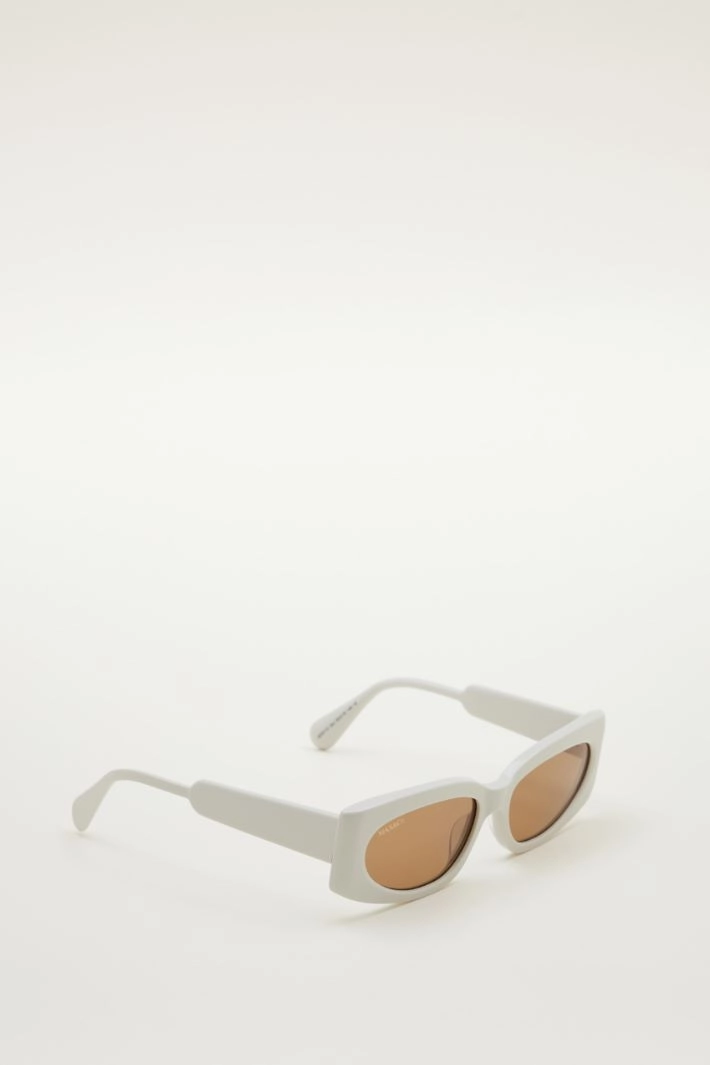 Rectangular acetate sunglasses - WHITE