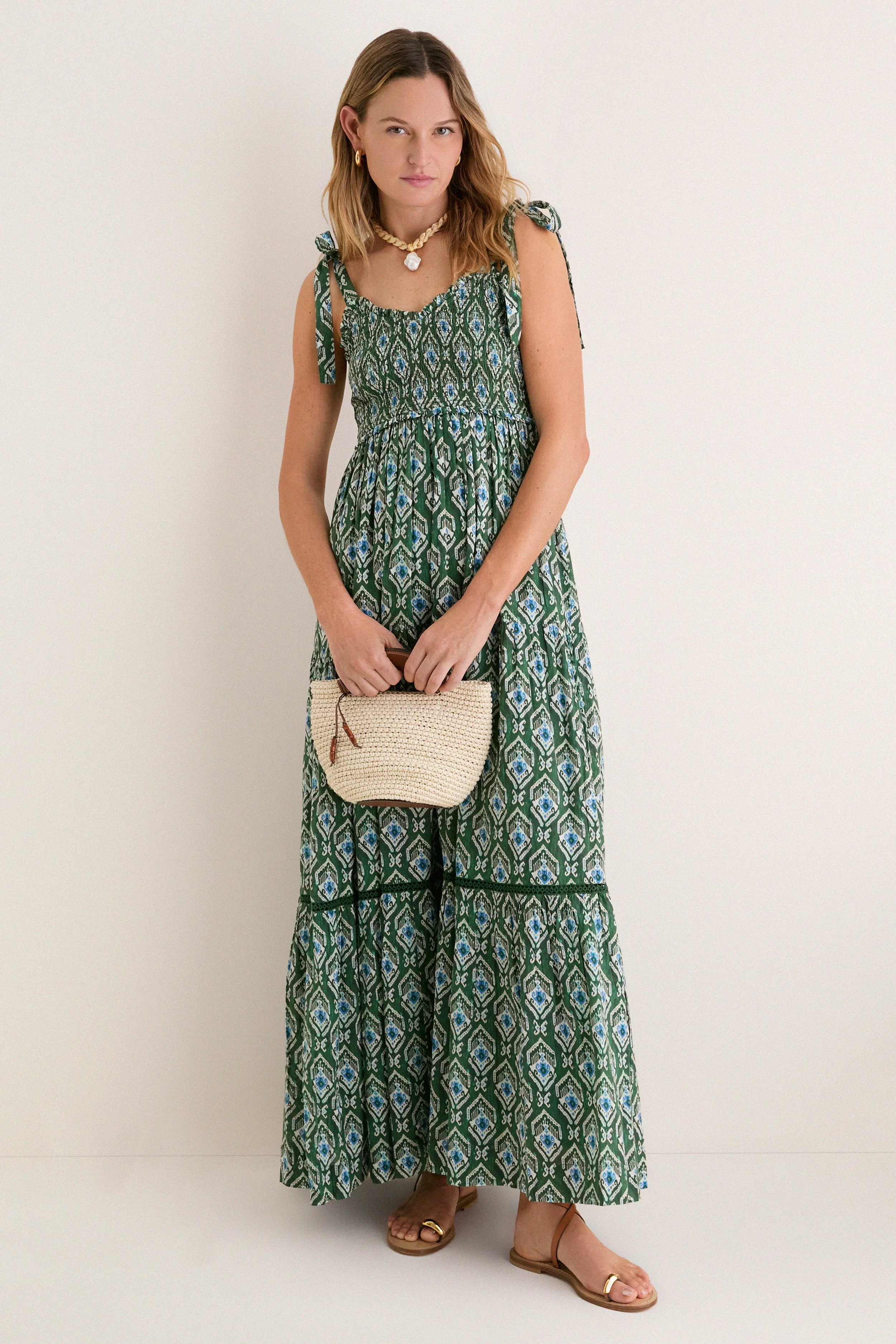 Green Indra Reece Maxi Dress