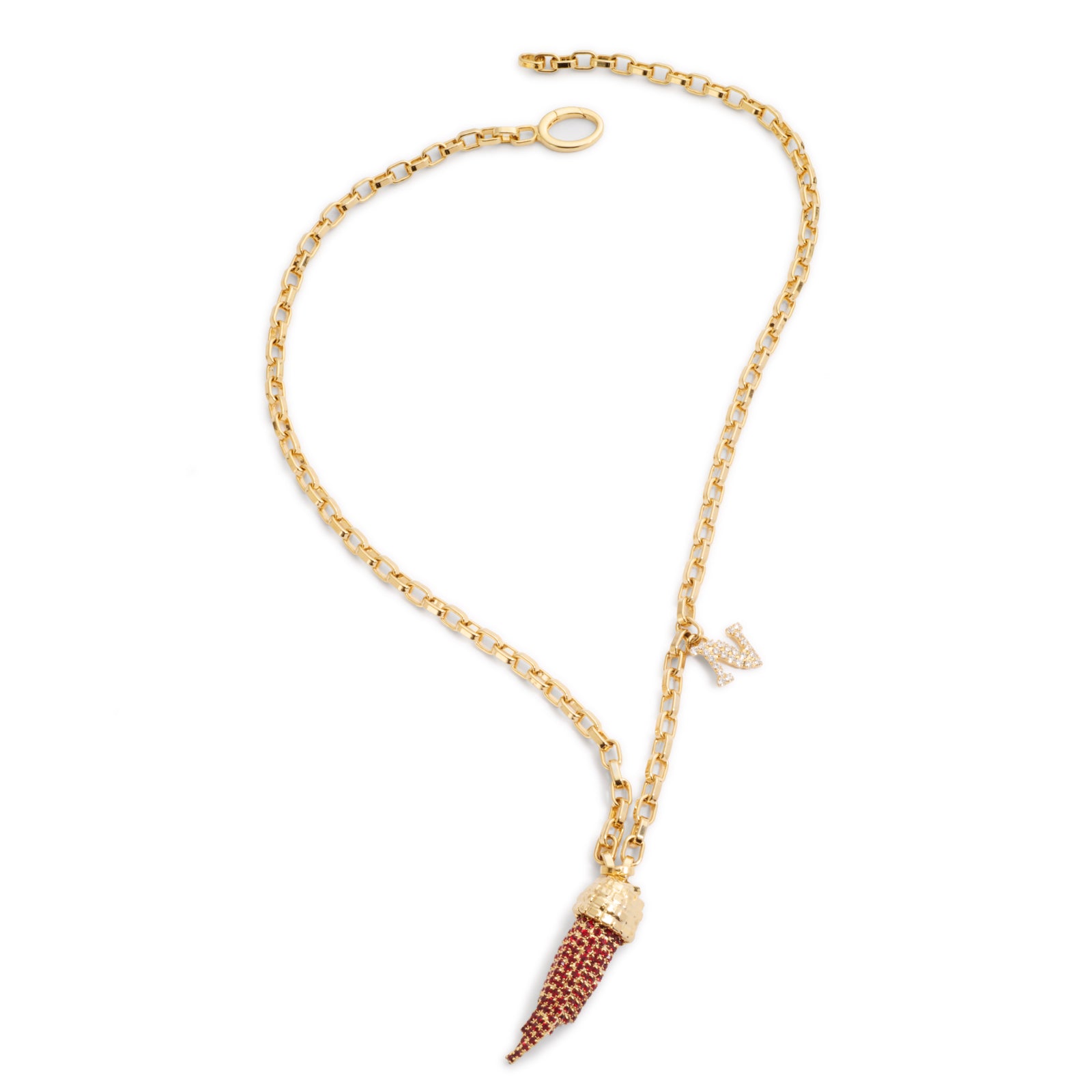 SSC Napoli Aura Collection Horn and Monogram Necklace