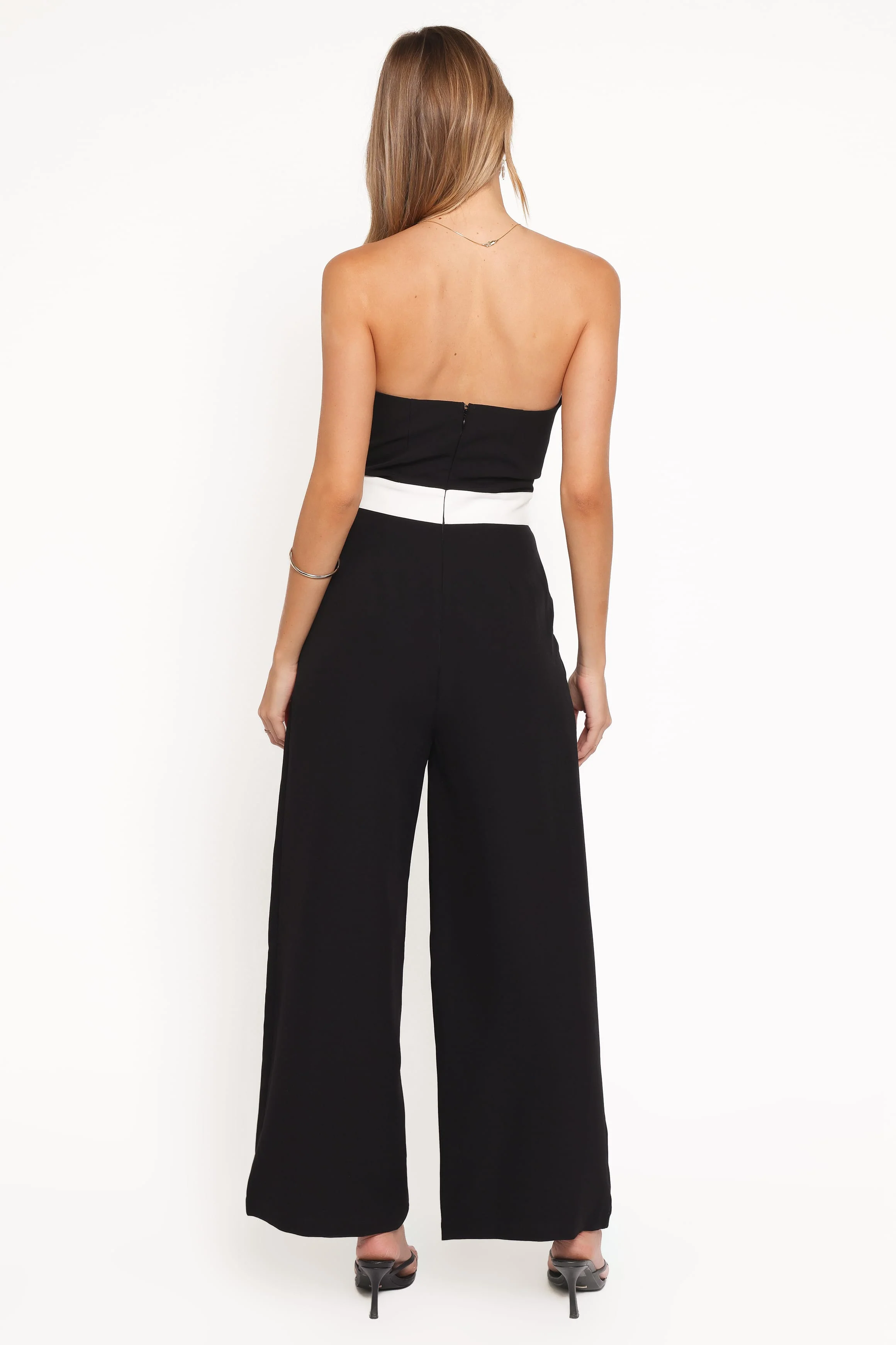 Elaria Scalloped Belted Jumpsuit - Black