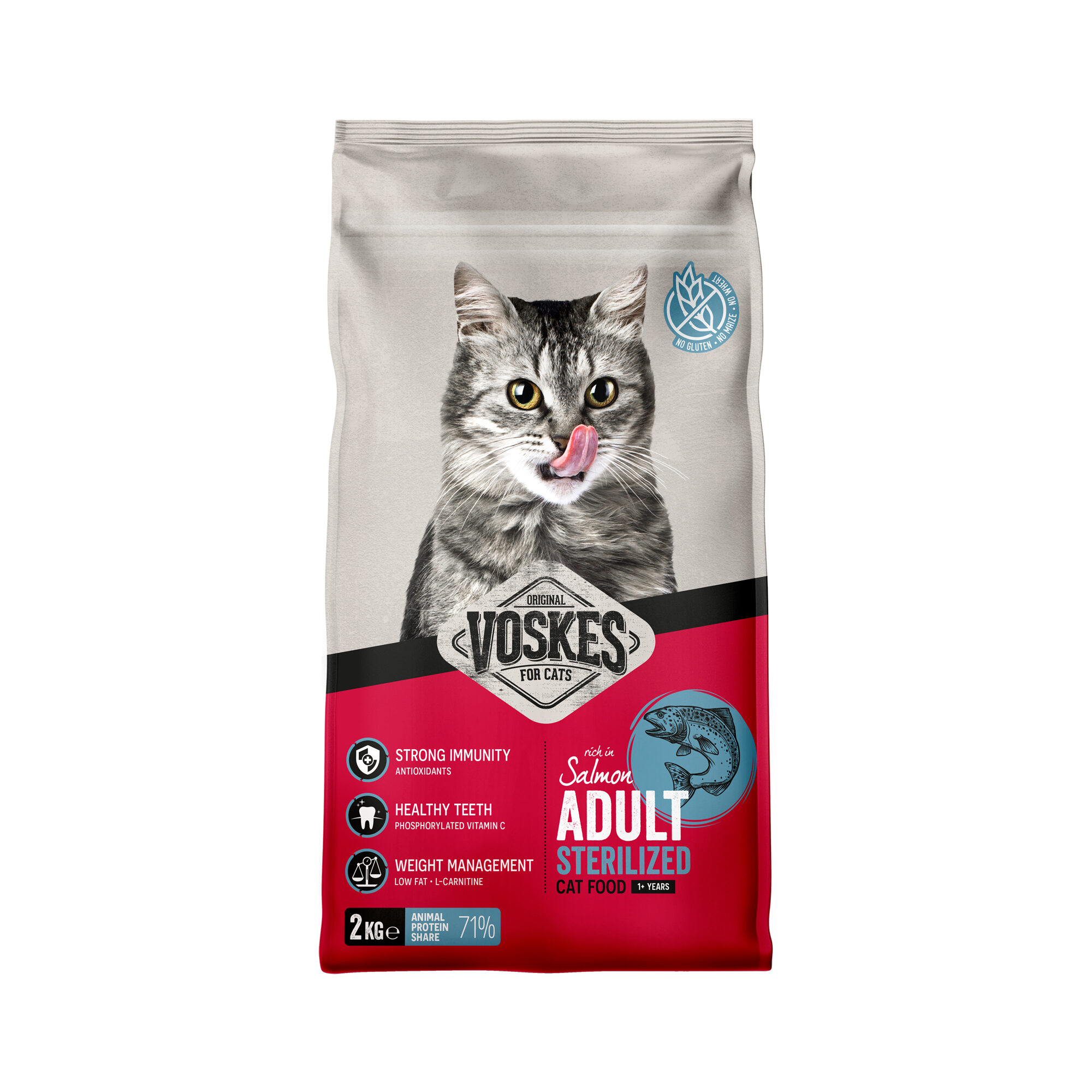 Voskes Adult Sterilized Cat Food - Salmon - 2kg