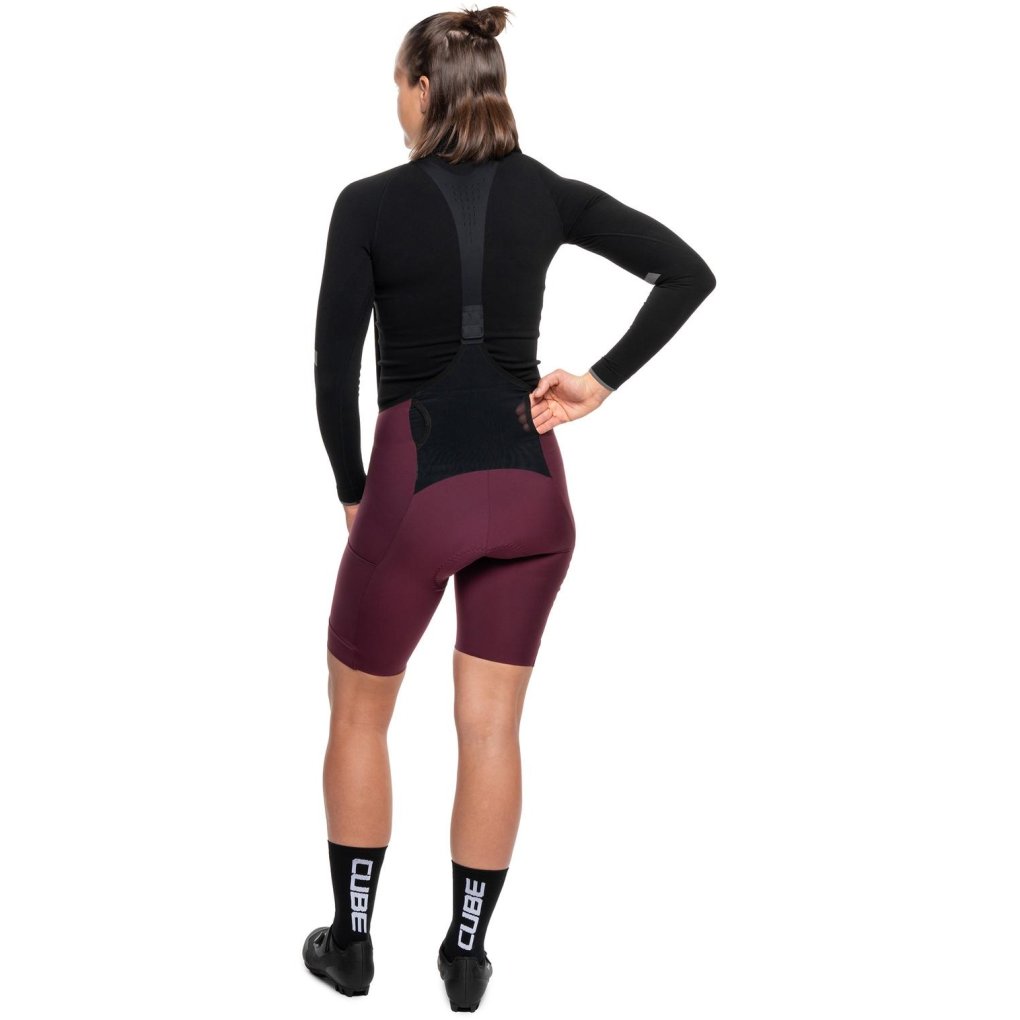 CUBE Gravel Cargo Bib Shorts Women - bordeaux