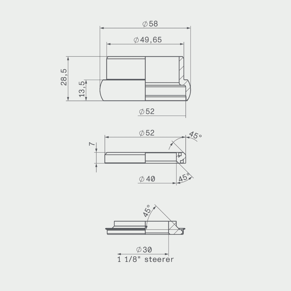 ACROS AH-49 Headset Lower Part 1 1/8 Inch - EC49/30
