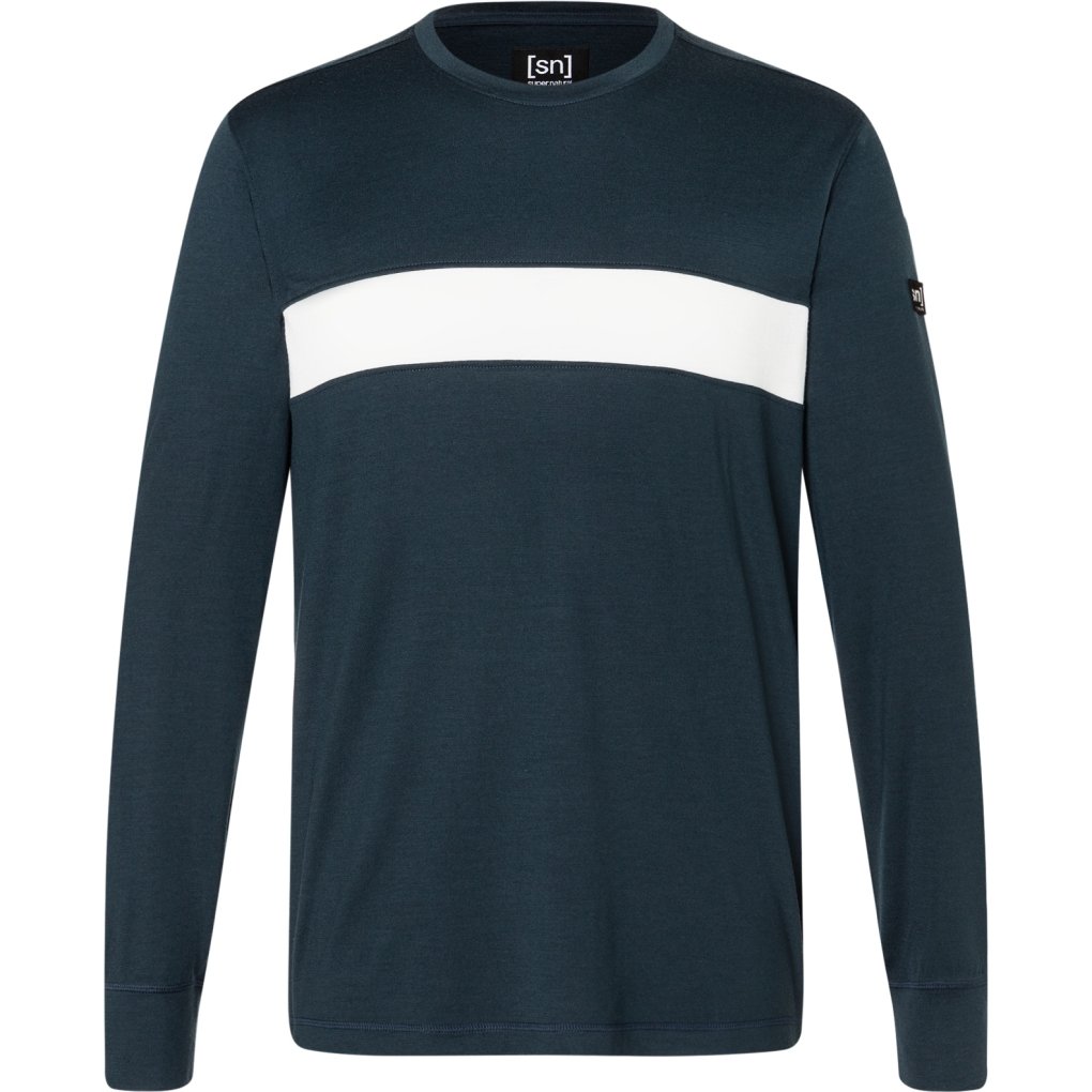 SUPER.NATURAL Montana Longsleeve Men - Blueberry/Fresh White