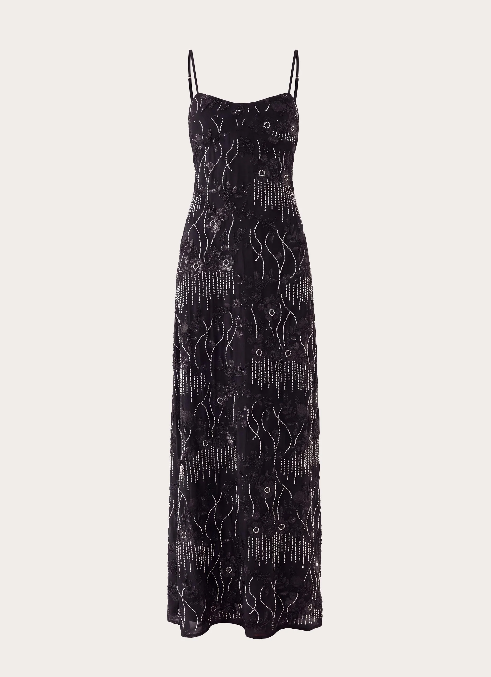 Celandine Beaded Maxi Dress - Black