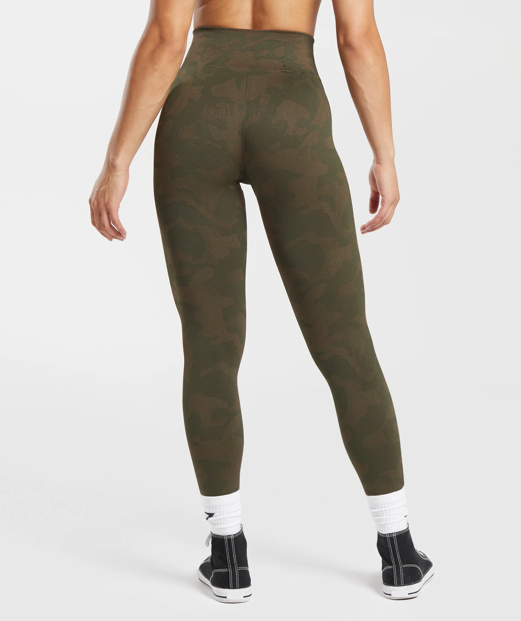 Adapt Camo Seamless Ribbed Leggings Winter Olive/Soul Brown