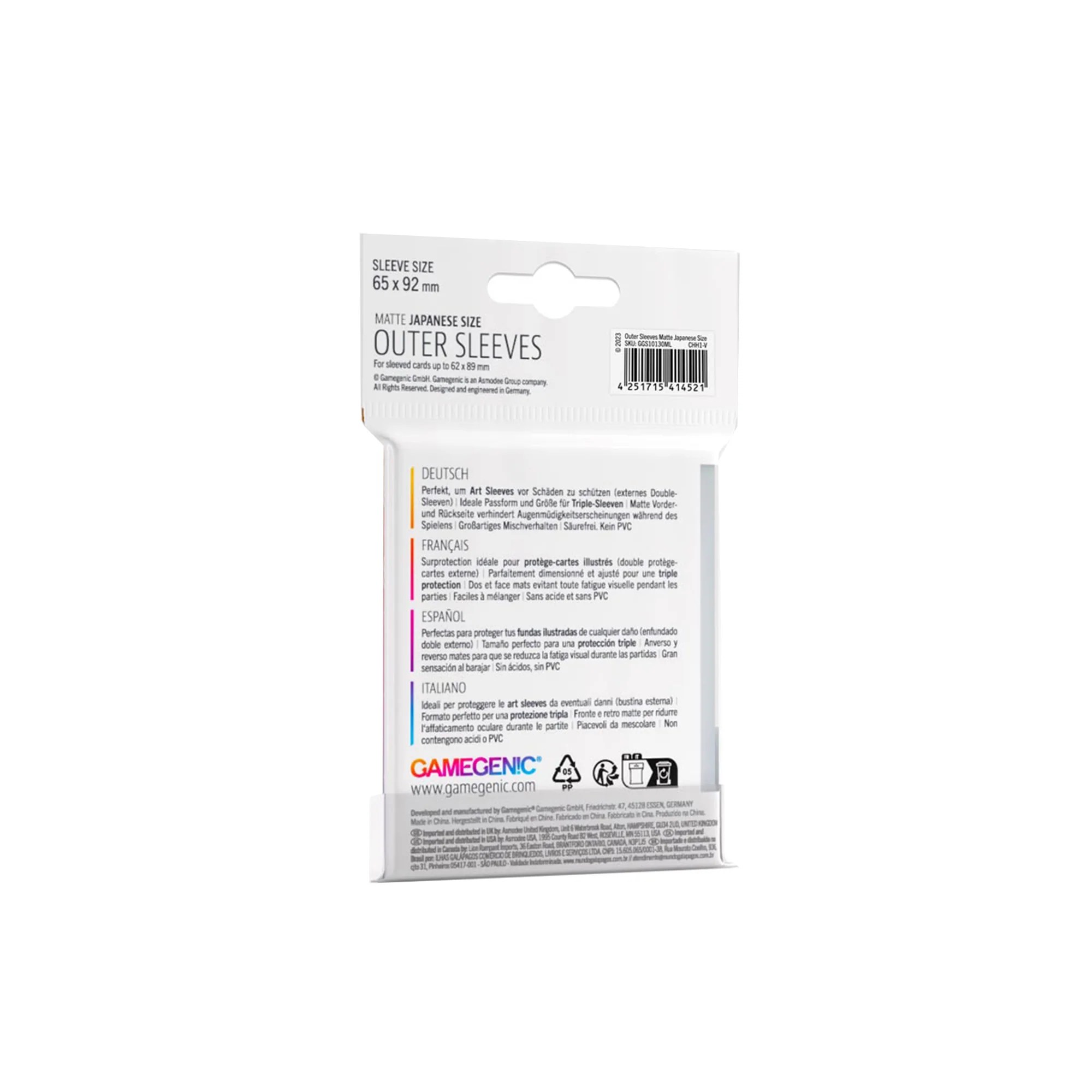 Outer Sleeves Matte Japanese Size