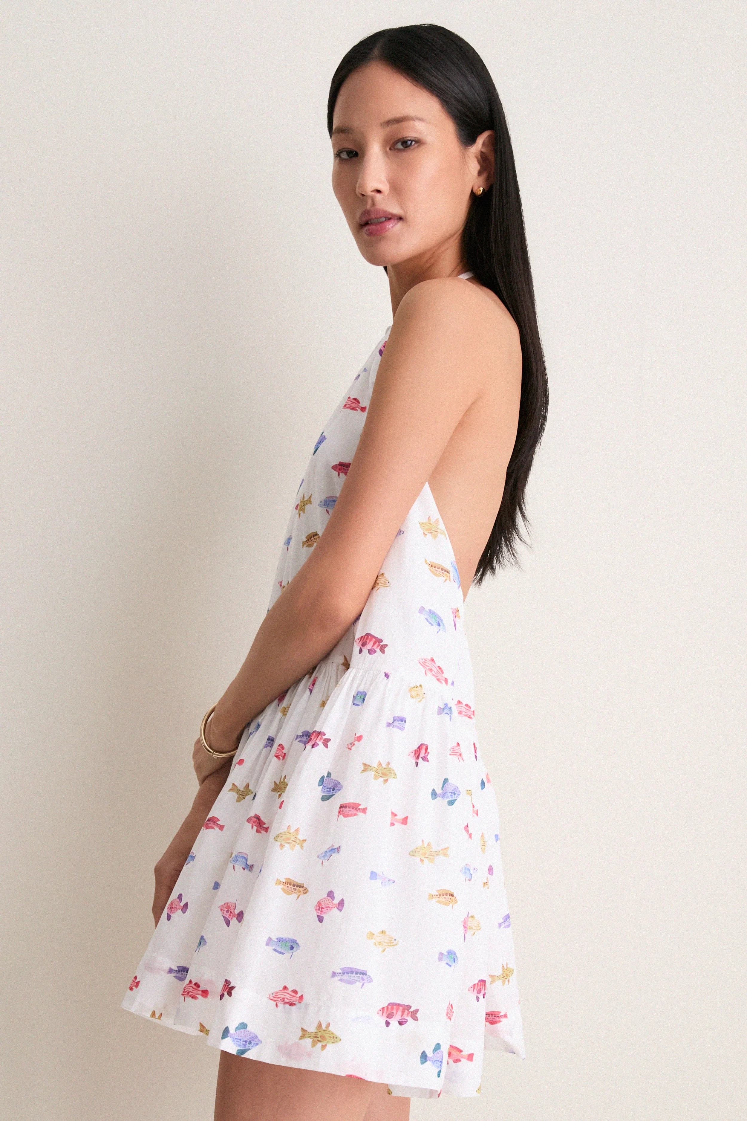 Rainbow Fish White Sol Tunic Dress