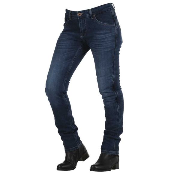 Overlap City Lady Smalt Motorcycle Jeans - Slim - BlueRef: OV0148