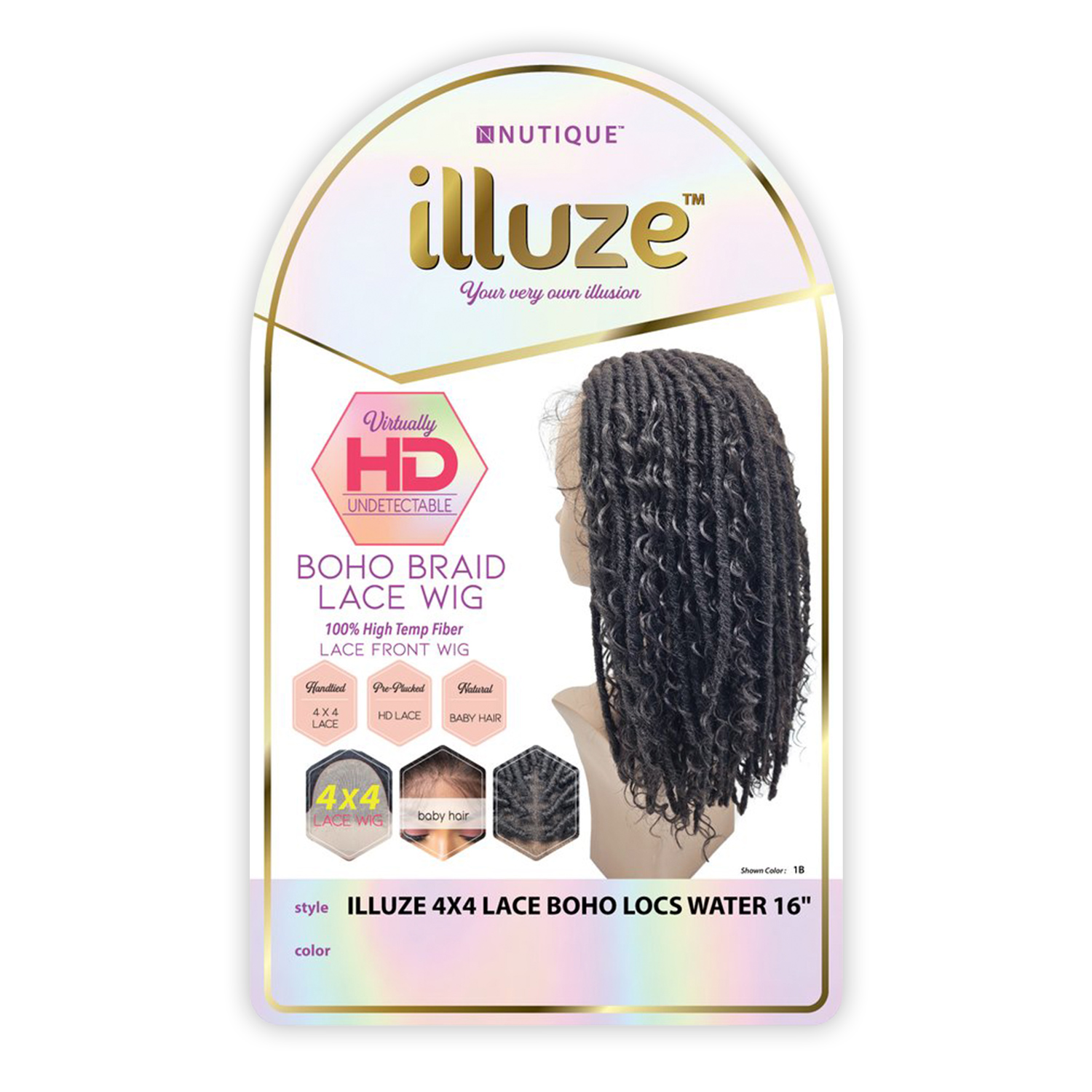 Nutique HD Braided Lace Front Wig Glueless Illuze 4X4 Lace Boho Locs Water 16