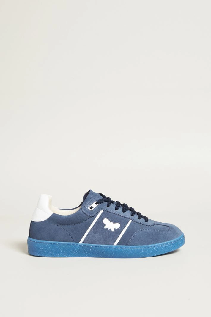 Suede leather sneakers - BLUE