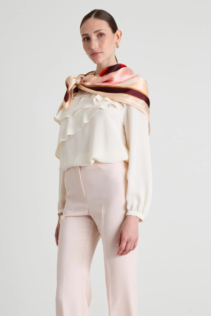Silk-satin foulard - LIGHT PINK
