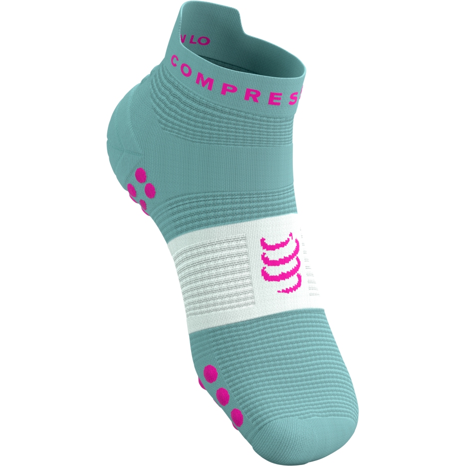 Compressport Pro Racing Compression Socks v4.0 Run Low - ether/neon pink